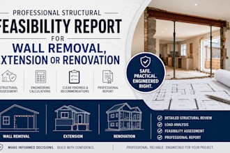 provide a structural feasibility report for wall removal, extension, renovation