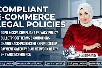 write shopify privacy policy terms and conditions for e commerce, shopify store