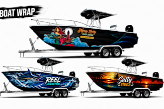 design elegant boat or yacht wrap design