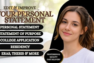 edit your personal statement for medical school, residency, eras application