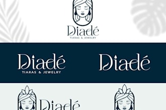 design simple line art logo vector for your brand
