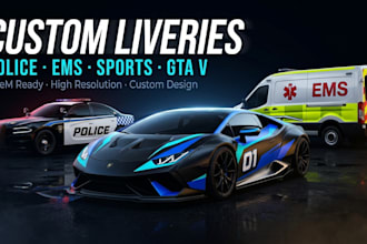 design custom fivem car livery police car skin ems liveries sports gta v livery