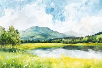 do creative watercolor landscape art