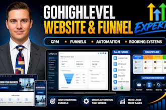 build gohighlevel website ghl funnel and CRM automation