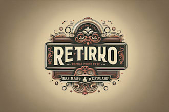 custom retro vintage premium bar or restaurant logo design for brands