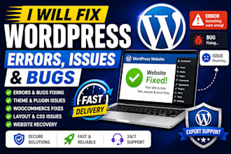 fix wordpress issues, fix wordpress errors, wordpress bug fix wordpress website