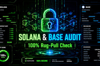 audit solana and base smart contracts, verify token security