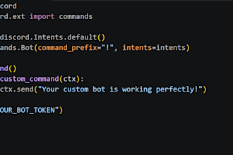 develop a custom python discord bot source code