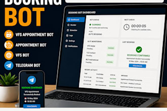 develop booking bot,vfs appointment bot,appointment bot,vfs bot,telegram bot