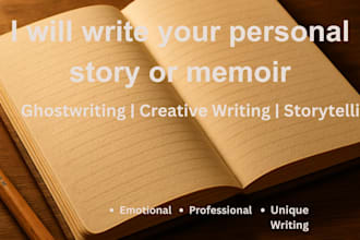 ghostwrite your life story or personal narrative