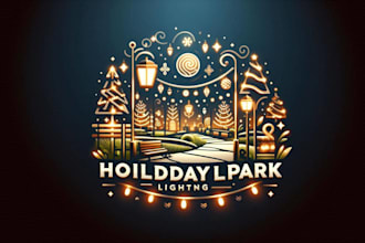 design outdoor holiday park lighting logo with unlimited revision