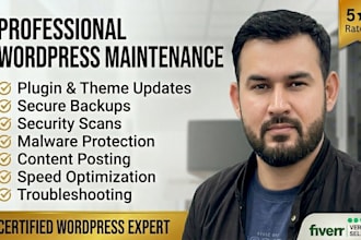 manage and maintain your wordpress website monthly with updates and content