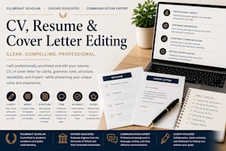 proofread and edit your CV, resume, or cover letter