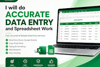 do accurate data entry and spreadsheet work