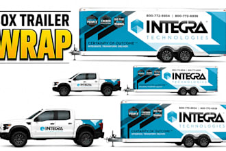 design eye catching food truck, box truck and trailer wrap design