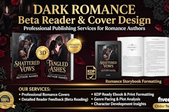 dark romance beta reader romance book cover design romance storybook formatting