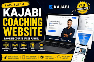 build a kajabi coaching website and online course sales