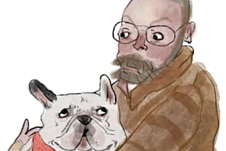 do an ugly cute watercolor pet portrait