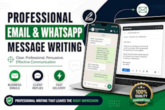 professional whatsapp messages, emails business replies writing