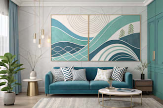 design premium abstract art for interior decoration