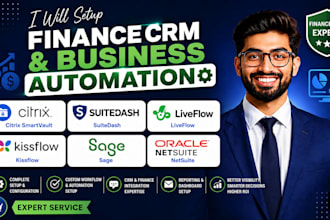 setup finance CRM citrix smartvault suitedash liveflow kissflow sage netsuite