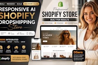 build responsive ai shopify dropshipping store or redesign shopify website dsers