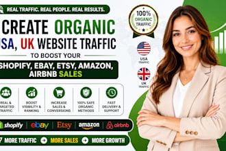 create organic USA,UK website traffic to boost shopify ebay etsy amazon airbnb