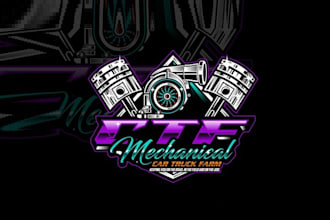 make automotive machinery repairs logo for and burnout cars