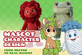 design mascot, from analysis of brand or event to real mascot simulation