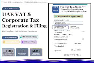 do uae vat registration, vat return and corporate tax filing with fta