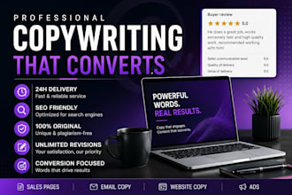 write professional website sales copy persuasive SEO copy that converts