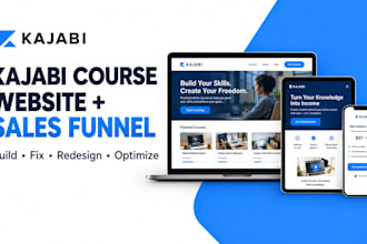 build kajabi course website and sales funnel for coaches