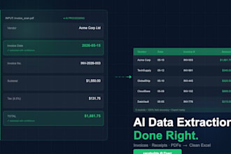 extract data from invoices, receipts, and pdfs into clean excel using ai