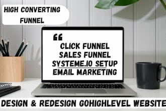 build gohighlevel click funnel website design ghl landing page sales funnel
