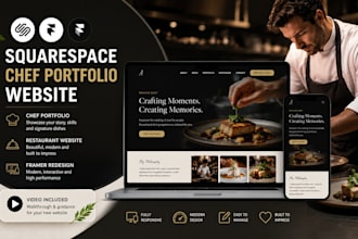 create squarespace chef portfolio website restaurant site framer redesign video