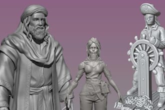 3d character sculpting for action figure miniature statue for 3d printing