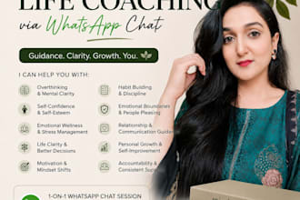 provide psychology based life coaching via whatsapp chat