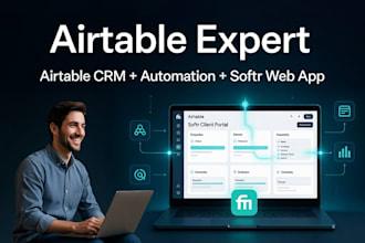 build airtable CRM, airtable automation, softr web app, client portal, airtable