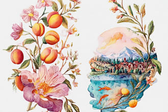 make elegant watercolor botanical and floral illustration