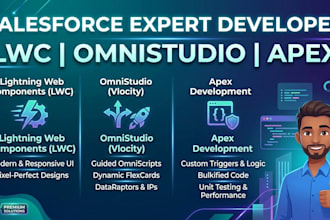 develop advanced salesforce lwc, omnistudio, and apex solutions