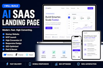 build saas product page startup landing page ai  saas landingpage ai website mvp