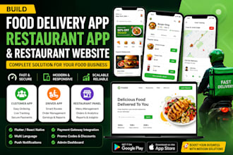 build food delivery app restaurant website or food delivery app restaurant
