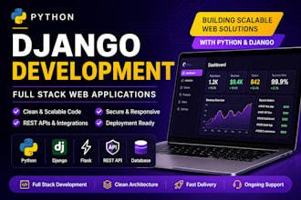 develop django web application, rest api, drf backend and dashboard