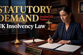 draft a statutory demand for debt recovery under UK insolvency law
