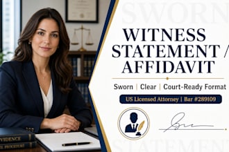 draft a binding legal witness statement or incident affidavit