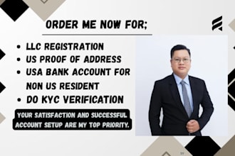 create USA bank for llc owner non resident get US address with proof of address
