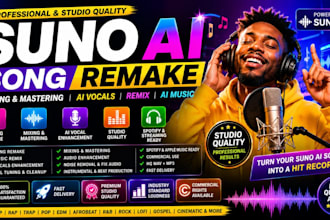 remake your suno ai remix suno ai song with mixing mastering and ai vocals