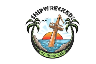 make castaway cove fun tiki bar logo pop up experience