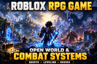 create a roblox rpg game with quests, leveling and combat systems