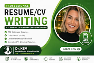 write ats executive resume, cover letter and linkedin profile